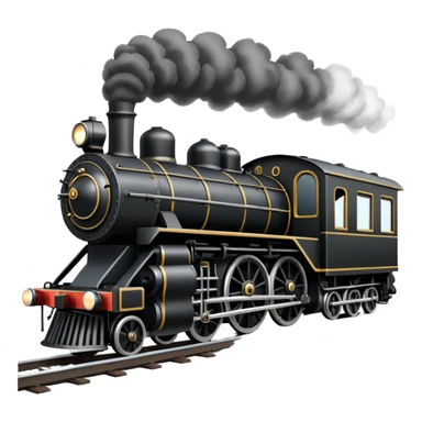 straight on view of an old-fashion steam train coming down the tracks sticker