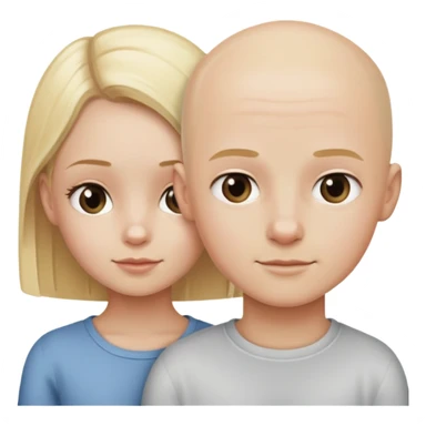 Two siblings one blonde one bald sticker