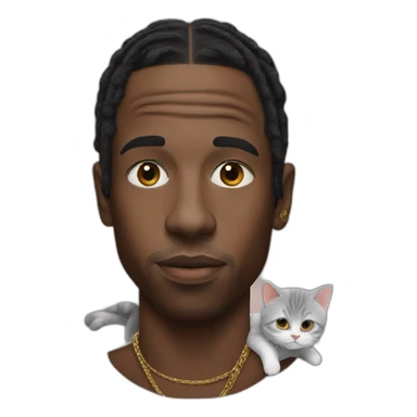 travis scott with cat sticker