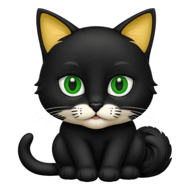 Chat noir peinture mignon assis sticker