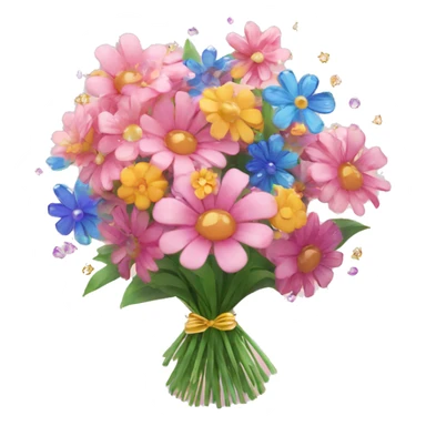 flowers bouquet with a giant sparkle sticker