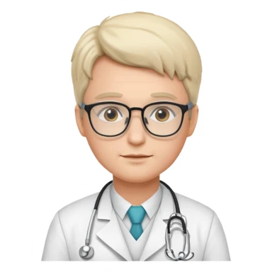 doctor with white uniform and glasses sticker