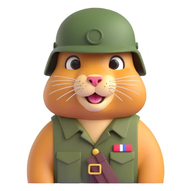 gopher in a military helmet sticker