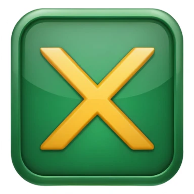 simple and recognizable green Excel icon, emoji style, no text sticker