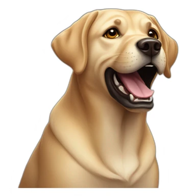 snarling labrador black sticker
