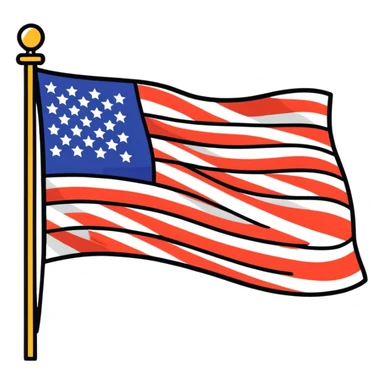 Pop art American flag sticker