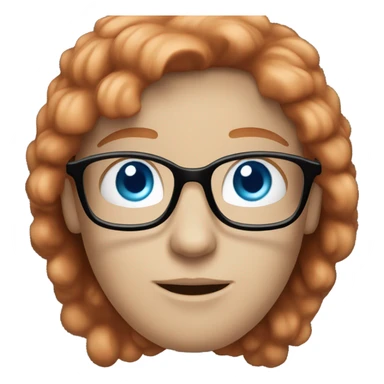 Redhead pale blue eyes glasses sticker