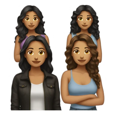 3 latin female friends sticker