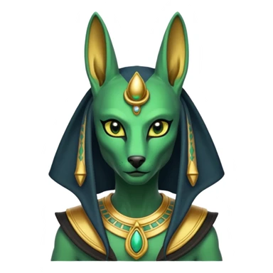 alien wearing anubis cloth sticker