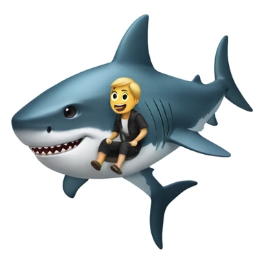 a person riding a shark sticker