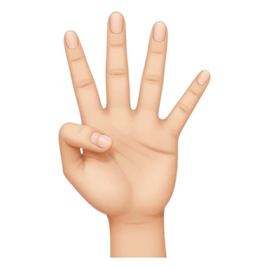 hand showing number four with fingers sticker