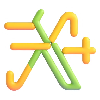 Plus five symbol +5, three-dimensional, cartoon style, white background, perspective view, vibrant colors, detailed, floating in space, dynamic and lively sticker