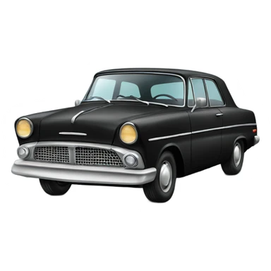 black retro car sticker