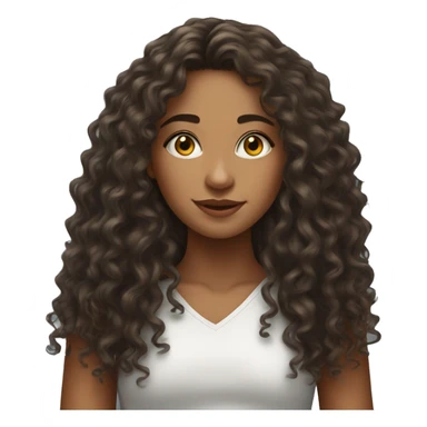 Realistic Brazilian young pretty women with a long curly hair  sticker