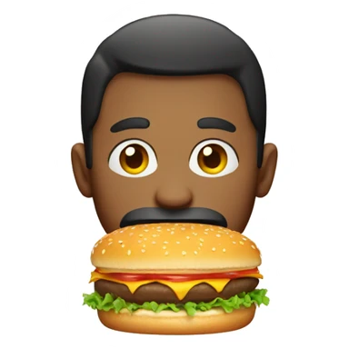Men eating burger sticker