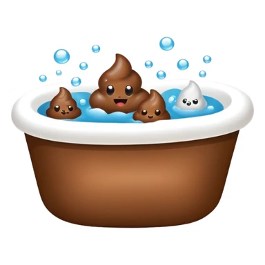 à poop taking a bath sticker