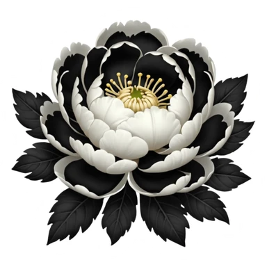 black and white pion sticker