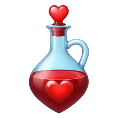 burgundy red heart shaped potion sticker