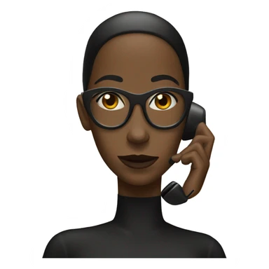 femme noir au telephone sticker