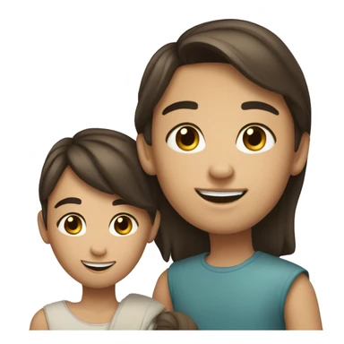 Brunette girl and boy smiling sticker