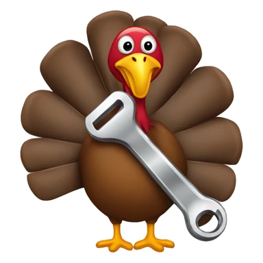 Turkey holding wrench sticker