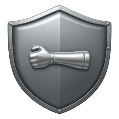 Steel gray shield with bicep flex icon sticker