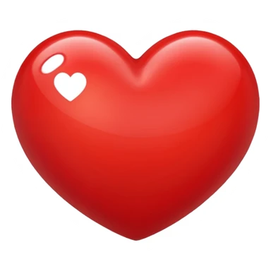 red heart, glossy and vibrant sticker