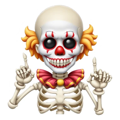 Clown skeleton pointing sticker