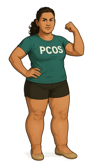 dONNA CON PCOS CHE COMBATTE LE SUE GAMBE GONFIE sticker