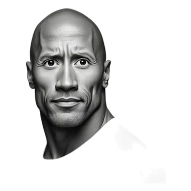 Sursil Dwayne Johnson noir et blanc sticker