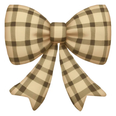 beige plaid bow sticker