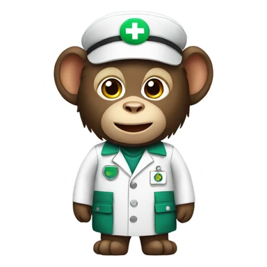 monkey in ambulance uniform sticker