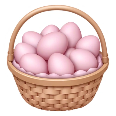 White basket with light pink Easter eggs sticker