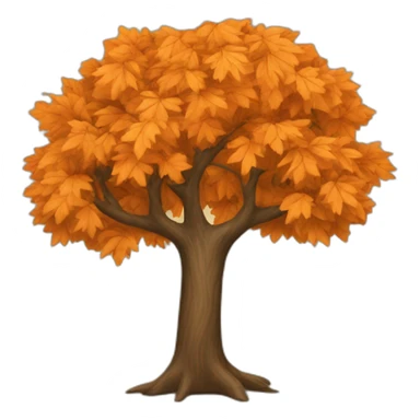 A tree with orange leaves sticker
