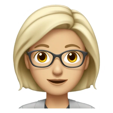 White woman Teacher with grey blonde hair sticker