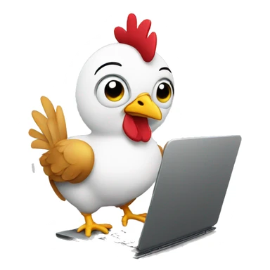 cute programmer chicken with a laptop sticker