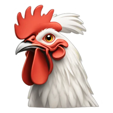 rooster with coconut head sticker
