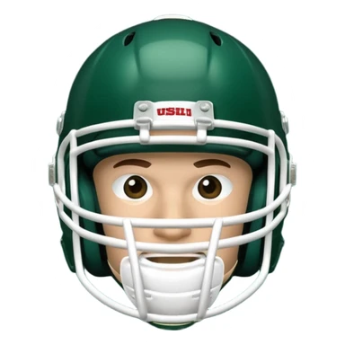 College football player helmet in dark green color sticker