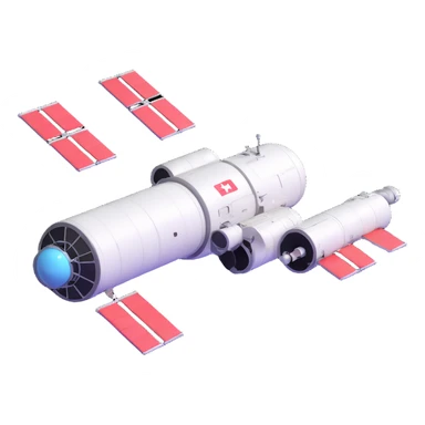 Tiangong orbital station floating in space sticker