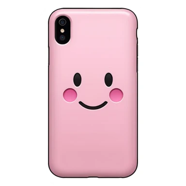 Aesthetic light pink iphone no smiley face inside case from the back sticker