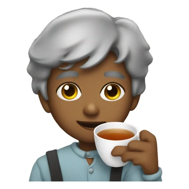 curious eyes sipping tea sticker