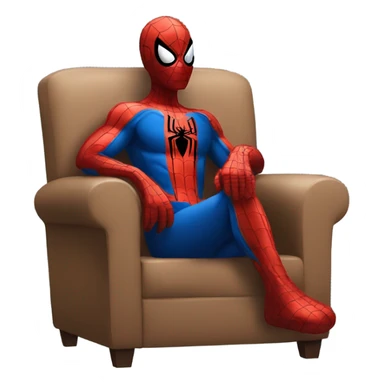 spiderman relaxing in chair sticker