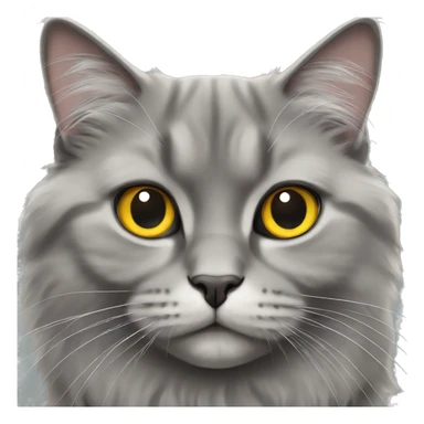 gray british longhair cat sticker