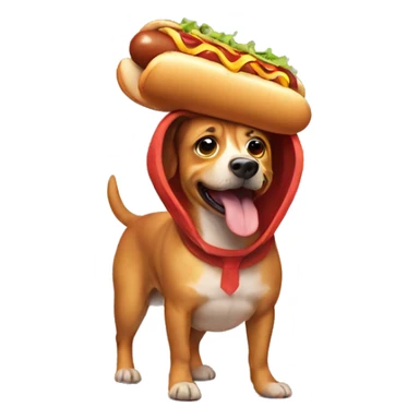 Dog in hotdog costume sticker