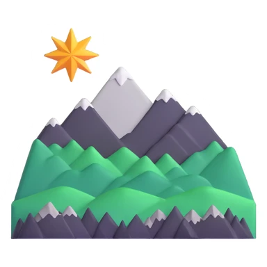 eight-pointed star with wide points and mountain silhouette in middle sticker