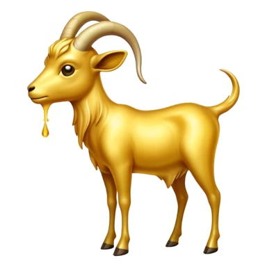 Golden goat urinating on parasites sticker