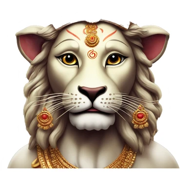Maa durga on lion     and title shold be sticker