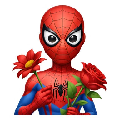Spiderman giving flowers sticker