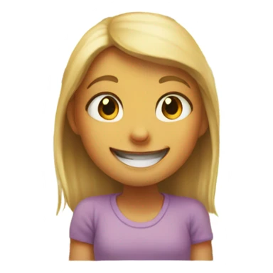 smiling girl no teeth by the window sticker