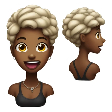 black girl with tongue out sticker
